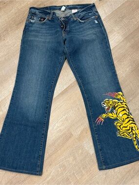 Lucky Jeans Distressed Flare Leg Jeans